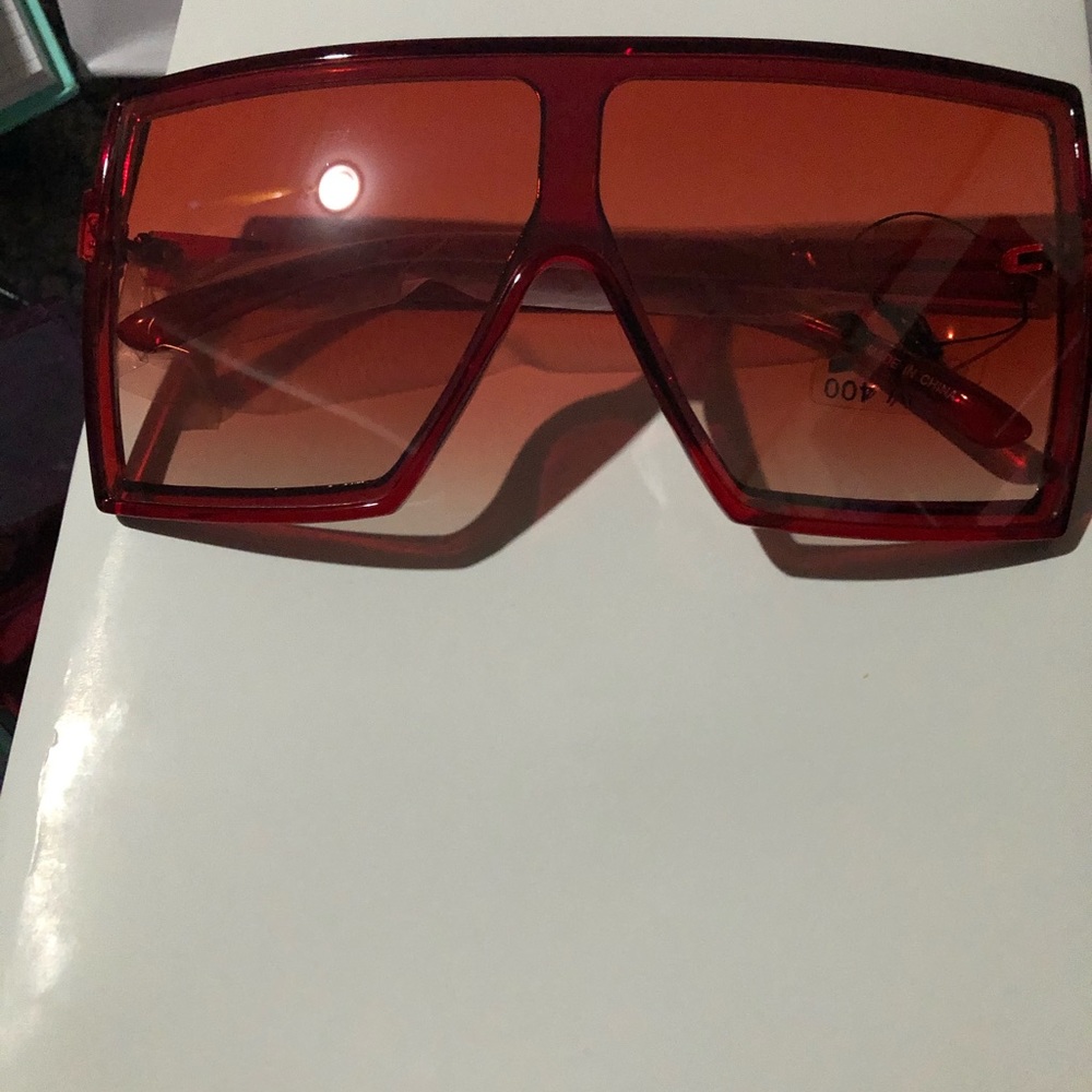 Oversized neon square fashion sunglasses